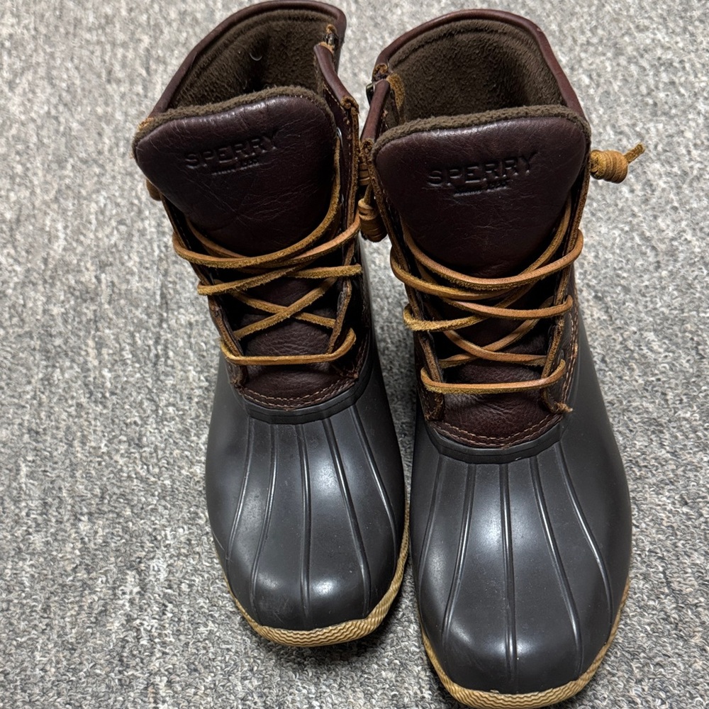 Sperry Dark Brown and Charcoal Boots